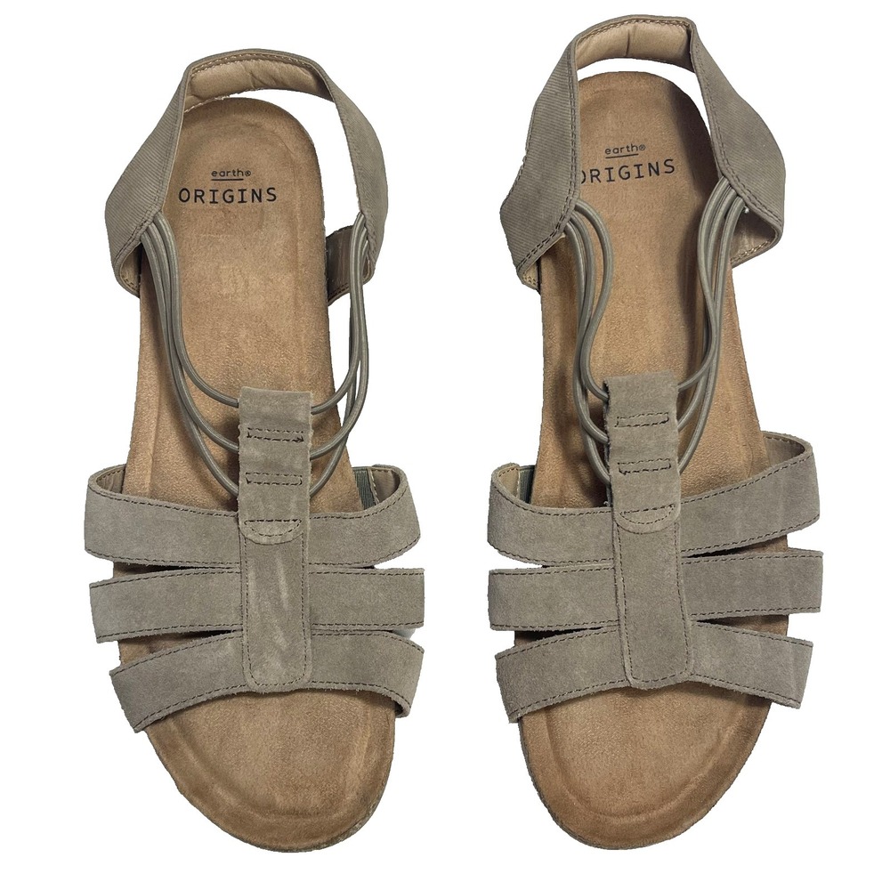 NWOB Earth Origins Laney Slingback Sandals Tan Leather Womens 10 UK 8 EU 42